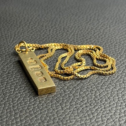 9ct Gold Ingot Pendant Chain