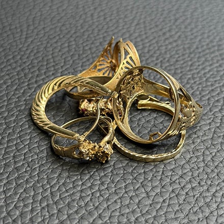 Scrap gold pile
